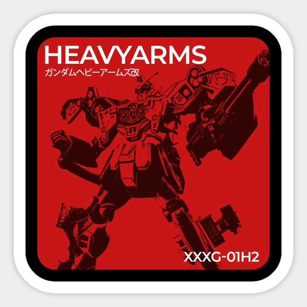 gundam heavyarms- red stencil Sticker by Thermul Bidean